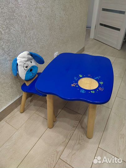 Детский стол и стул (натуральное дерево)