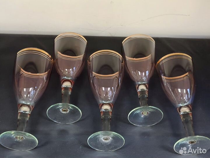 Бокалы фужеры марганцевое стекло 200 мл 5 шт