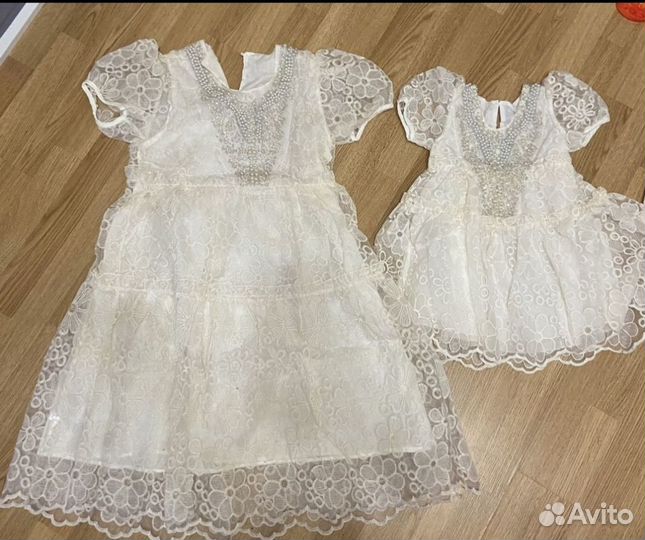 Платья мама и дочка. Фемели лук. 44 и 92