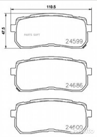Barnett KI106 Комплект задних тормозных колодок, д