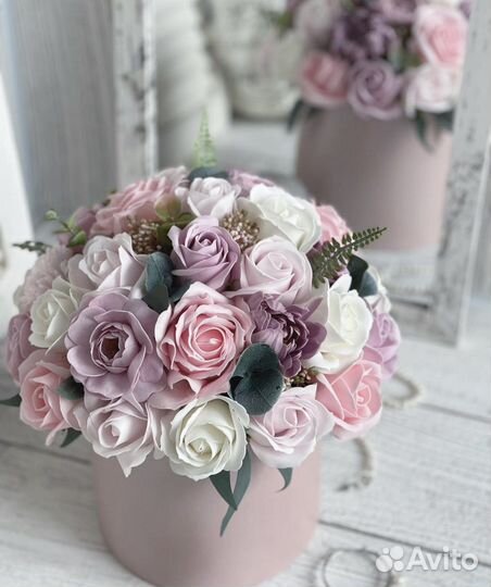 Букет из мыльных роз цветов