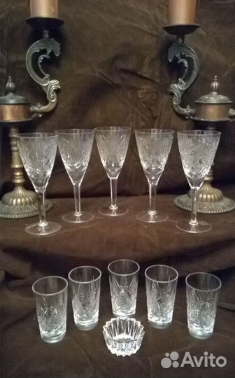 Винтажный хрусталь и стекло- Бокалы, рюмки