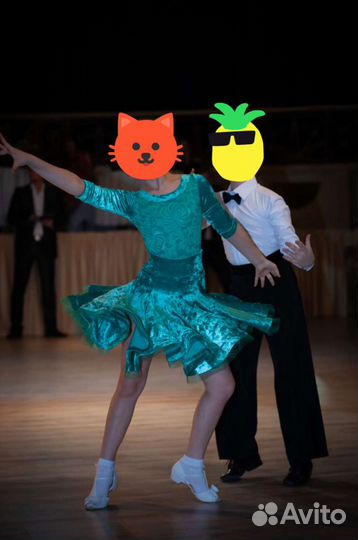 Платье для бальных танцев 2 в 1, размер 134