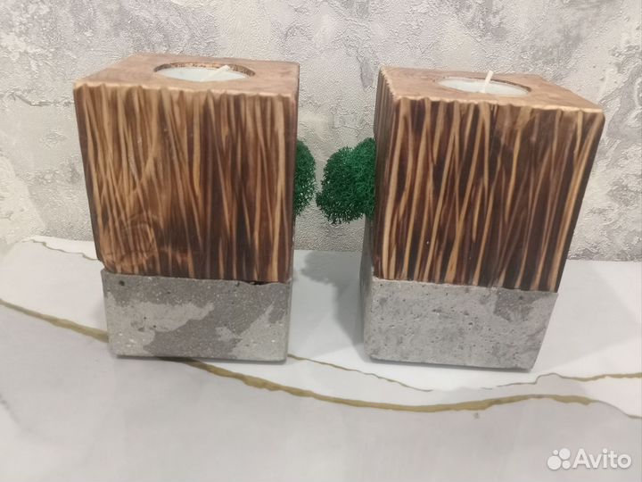 Подсвечник гипс дерево