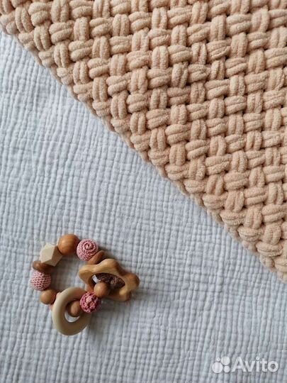 Плюшевый плед подарок для новорожденной