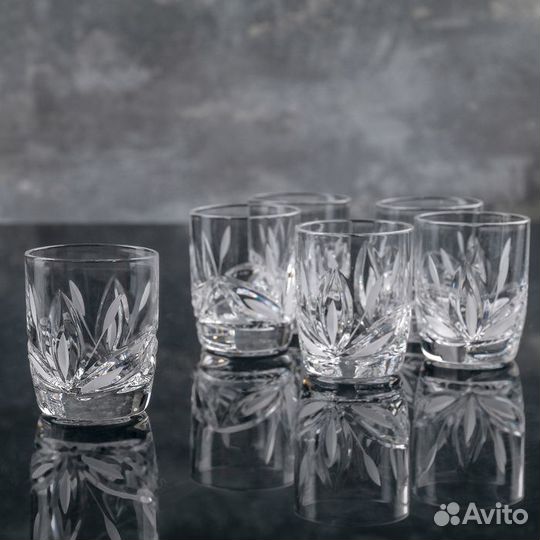 Набор стопок хрустальных для вина 'Камыши', 35 мл