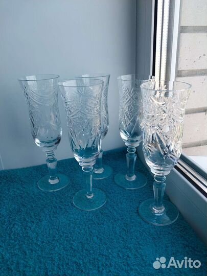 Хрустальные фужеры СССР старинные