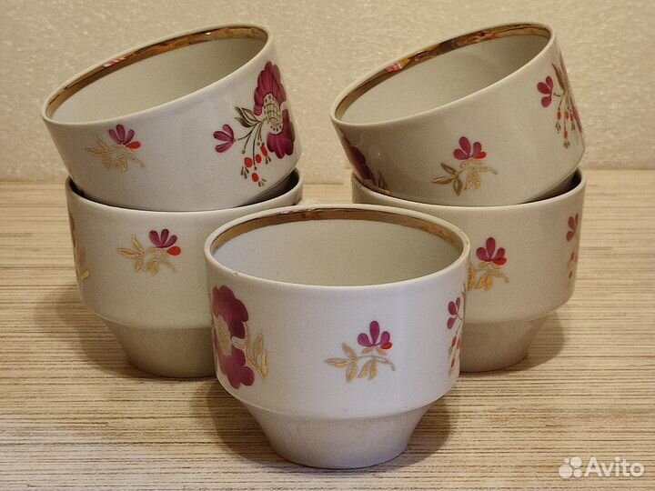 Чашки чайные. Фарфор. СССР. Клеймо. Цена за 5 штук