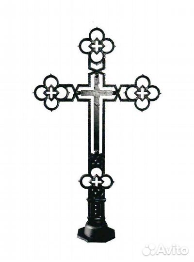 Чугунный кованый крест для благоустройства могил