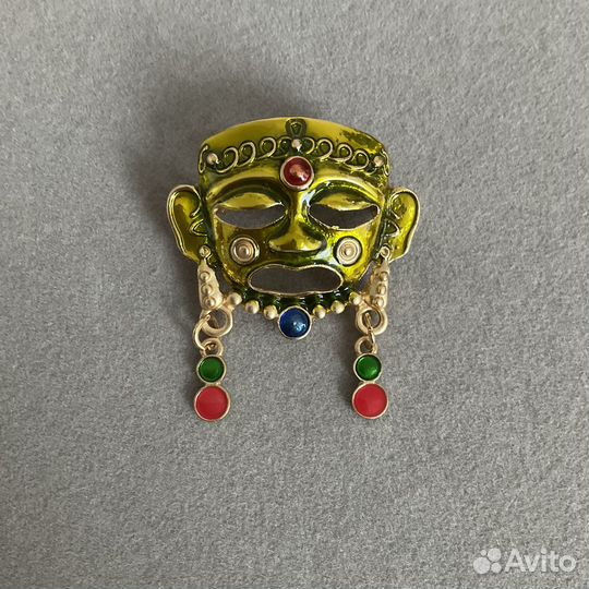 Брошь маска шаман