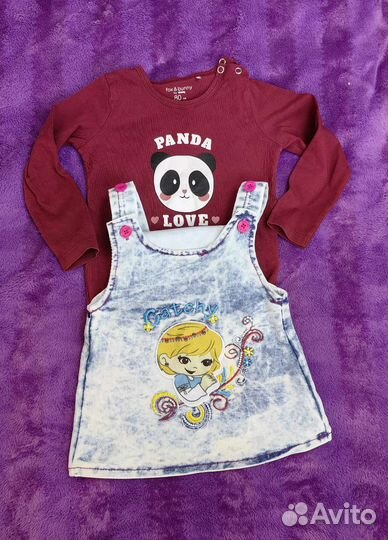 Пакет вещей (22 шт) на девочку 74-80-86