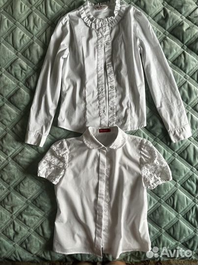 Блузка белая 2 шт для девочки 140