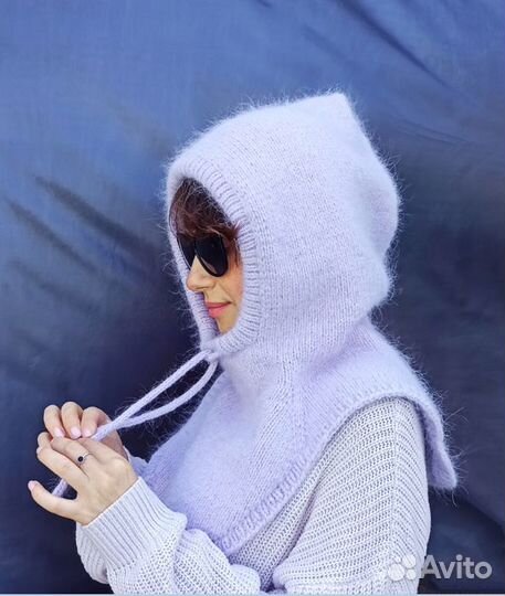 Капор из пуха норки с манишкой