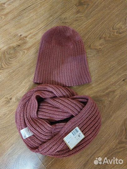 Комплект шапка и снуд женский новый