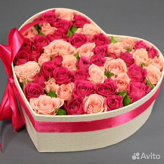 Сердце из роз букет