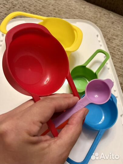 Мерные ложки 6 штук яркие, плотный пластик