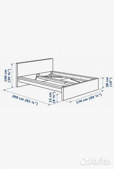 Кровать IKEA мальм (malm) 160