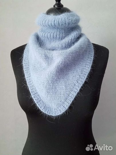 Пушистые шапка манишка варежки в наличии