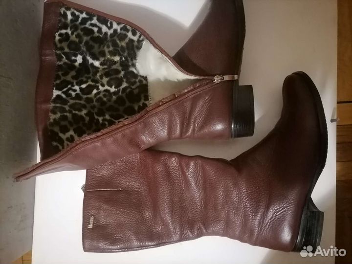 Сапоги зимние кожа