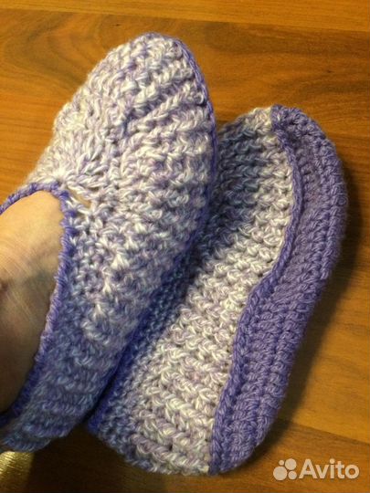 Вязанные тапочки-следки, пинетки