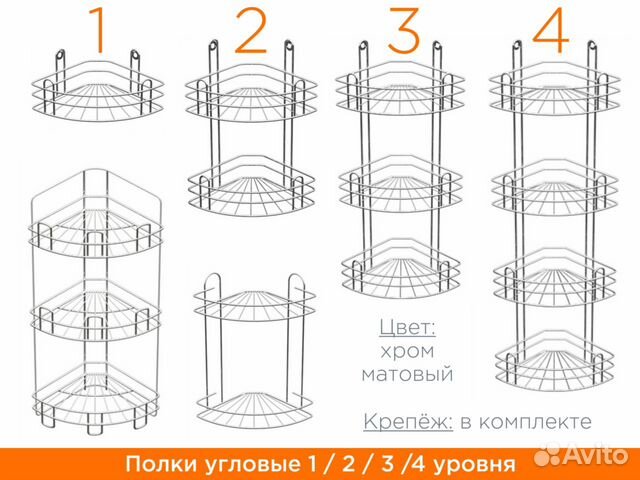 Полка для ванной комнаты, кухни угловая