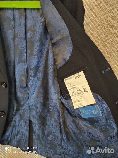 Школьный пиджак 140 размер (синий) б/у