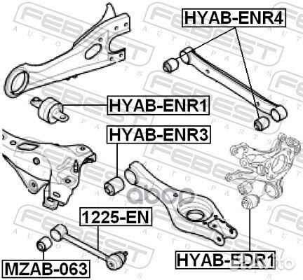 Сайлентблок задней поперечной тяги hyab-ENR4