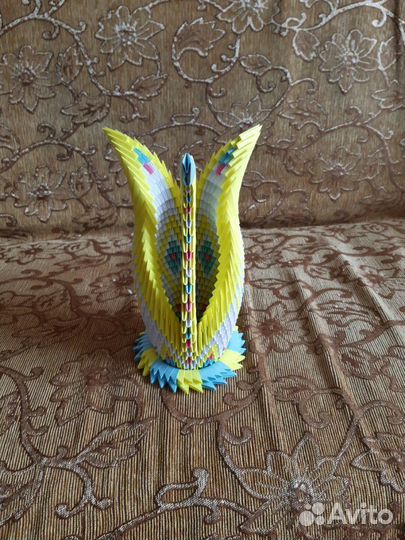 Лебедь из бумажных модулей