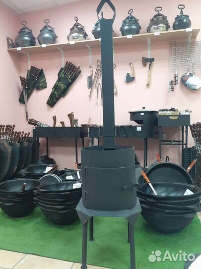 Печь 3мм с трубой, под казан 12 литров