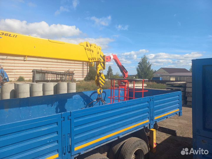 Аренда и услуги манипулятора, стрела 7 т, 24 м, борт 15 т, 6.8 м