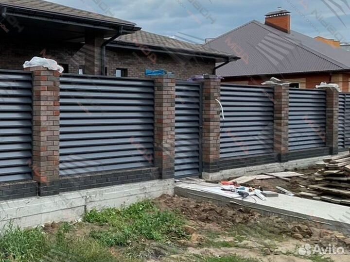 Забор жалюзи горизонтальный