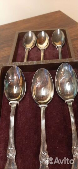 Комплект мельхировых ложек Роза Кольчугино СССР