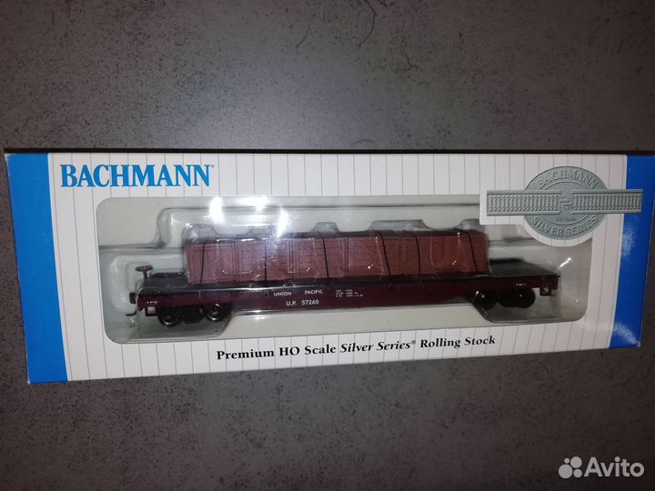 Вагон-платформа с грузом, bachmann, HO 1:87
