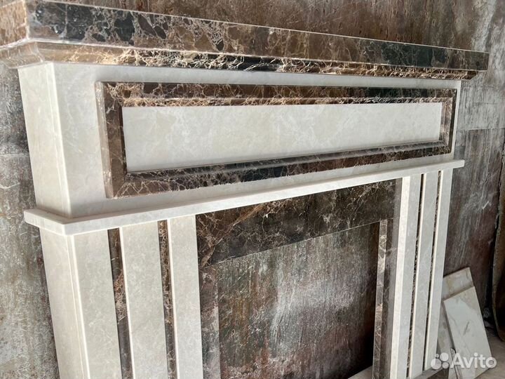 Камин из мрамора Имперадор Дарк и Крема Марфил