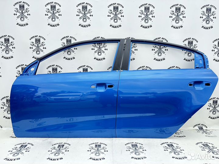 Синие левые двери Kia Rio 4 Оригинал 2017-2023