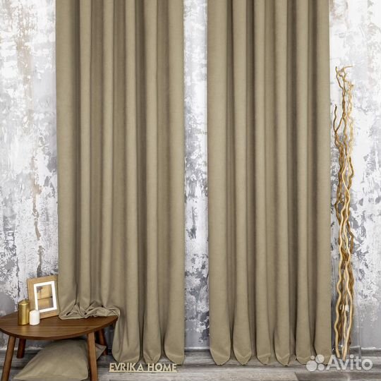 Шторы канвас эдем песочный новые пошив