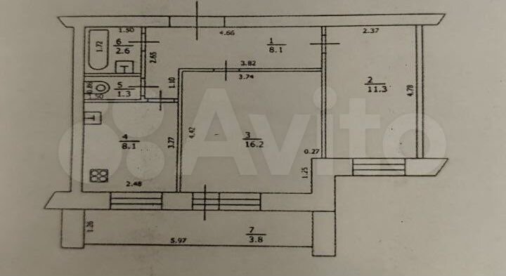 2-к. квартира, 47,6 м², 1/10 эт.