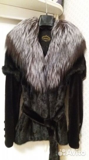 Полушубок из норки с песцом