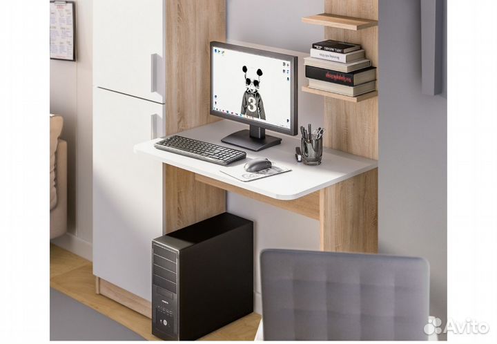 Стол - стеллаж Тесса сб-2737 Дуб Сонома/Белый