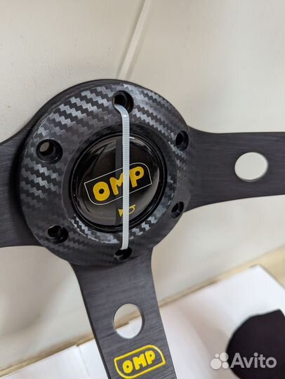 Руль гоночный дрифт замша Omp новый