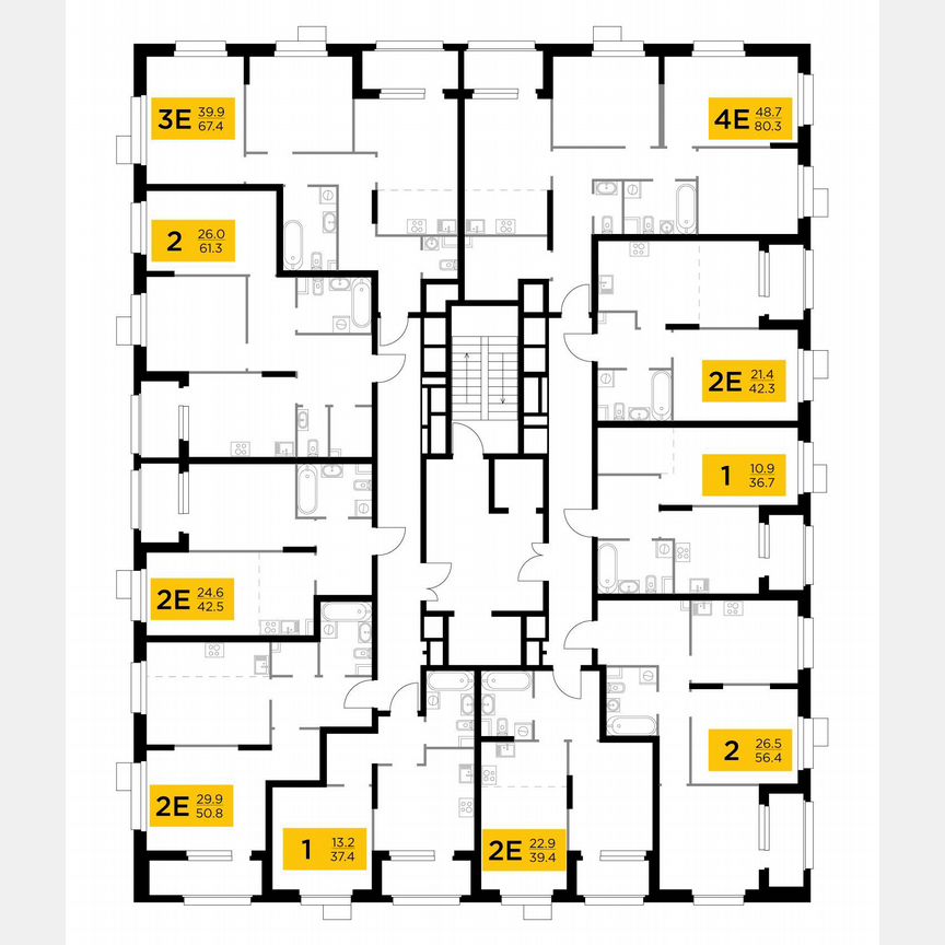 1-к. квартира, 50,8 м², 7/18 эт.