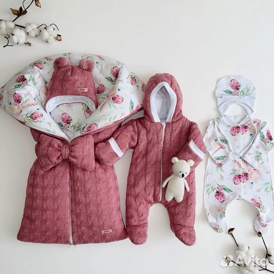 Конверт на выписку для девочки зима