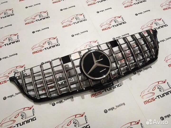 Решетка на Mercedes ML w166 GT Chrome Дистроник