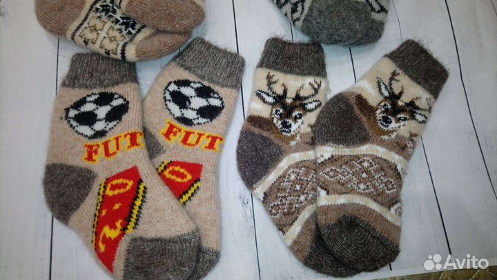 Носки шерстяные детские из овечьей шерсти новые
