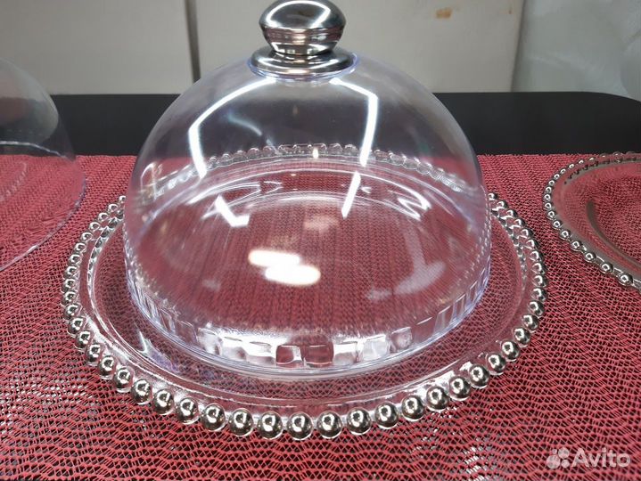 Блюдо и крышки-куполы прозрачные