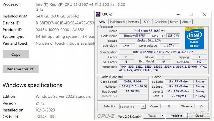 Intel Xeon e5 2667 v4