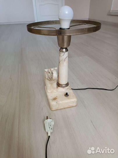 Лампа настольная мраморная слон СССР