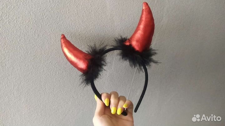 Аниме ушки, рожки ободок