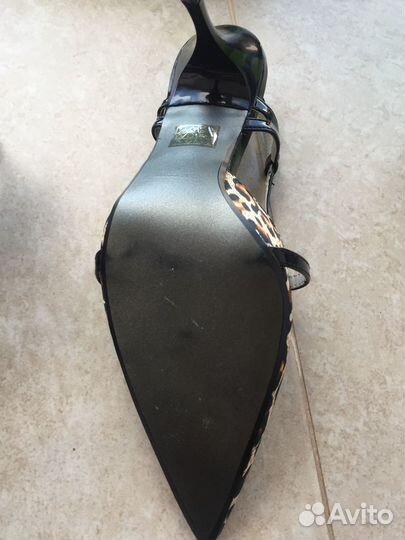 Туфли коллекционные из натуральной кожи с текстиле