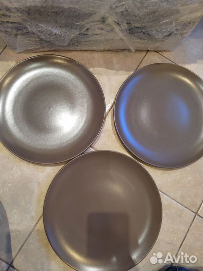 Для Сергея. Коричневые тарелки динера 26см 3шт